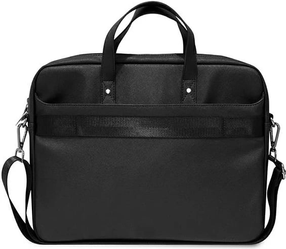 Çantë laptopi Guess Saffiano Triangle Logo, 16 inç, e zezë Çantë laptopi Guess Saffiano Triangle Logo, 16 inç, e zezë