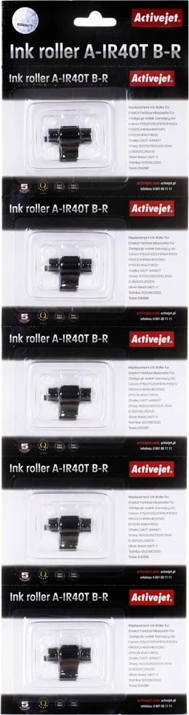 Set rroller ngjyra zëvendësuese për printer Activejet, 5 copë, e kuqe/e zezë