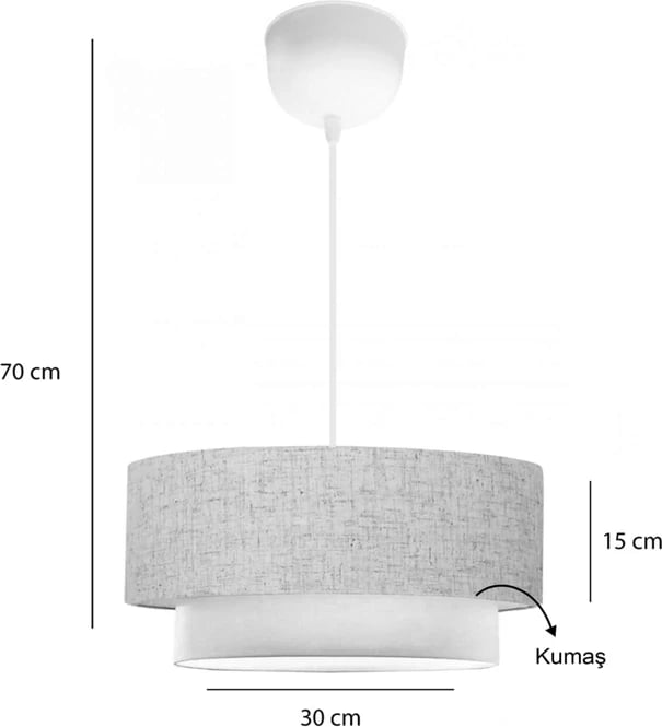 Dritë tavani Sombre, ngjyrë krem, D30x15cm