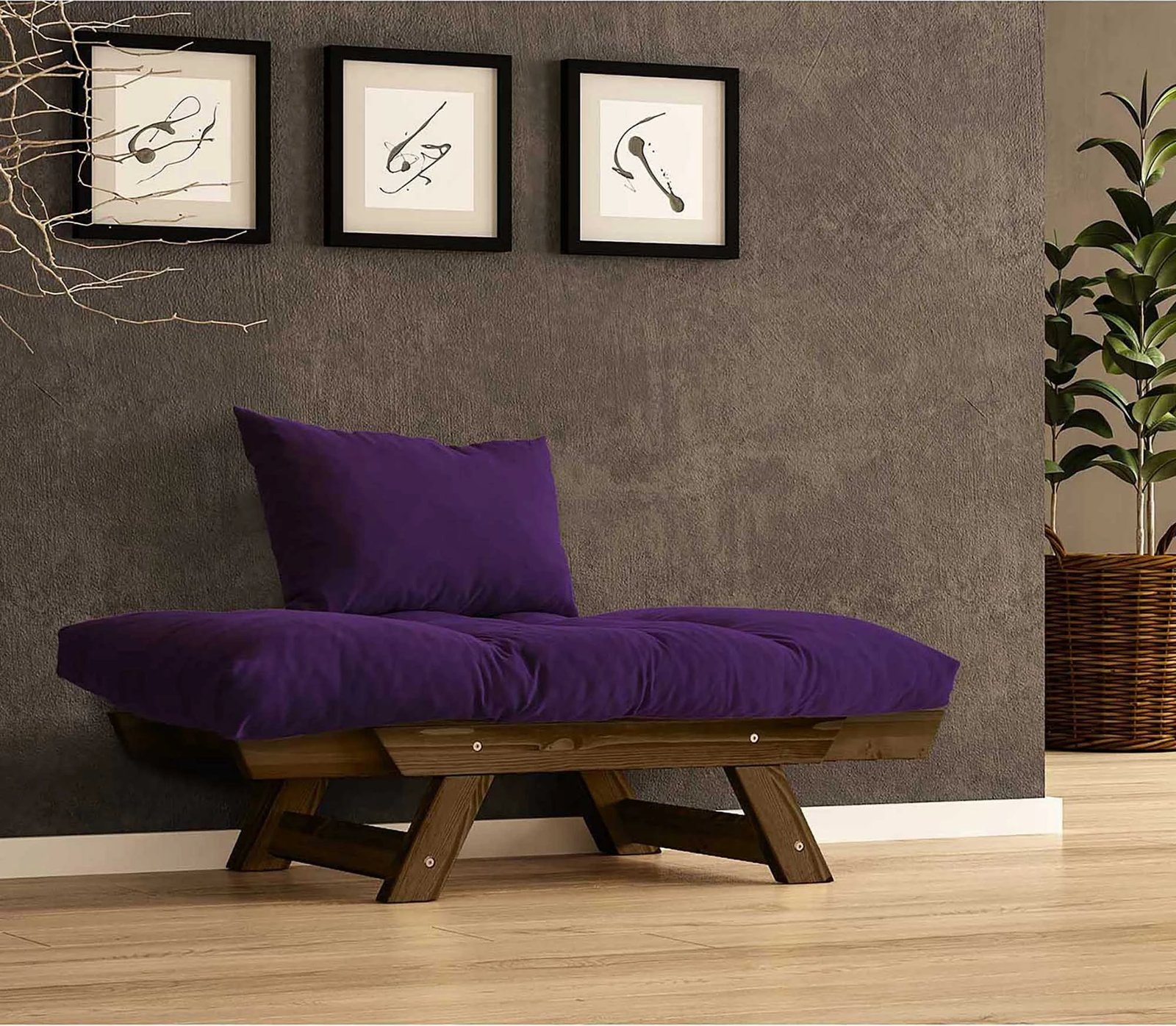 Karrige për kopsht një vend, ngjyrë arre dhe vjollcë, Skye Decor, CPT8137-140