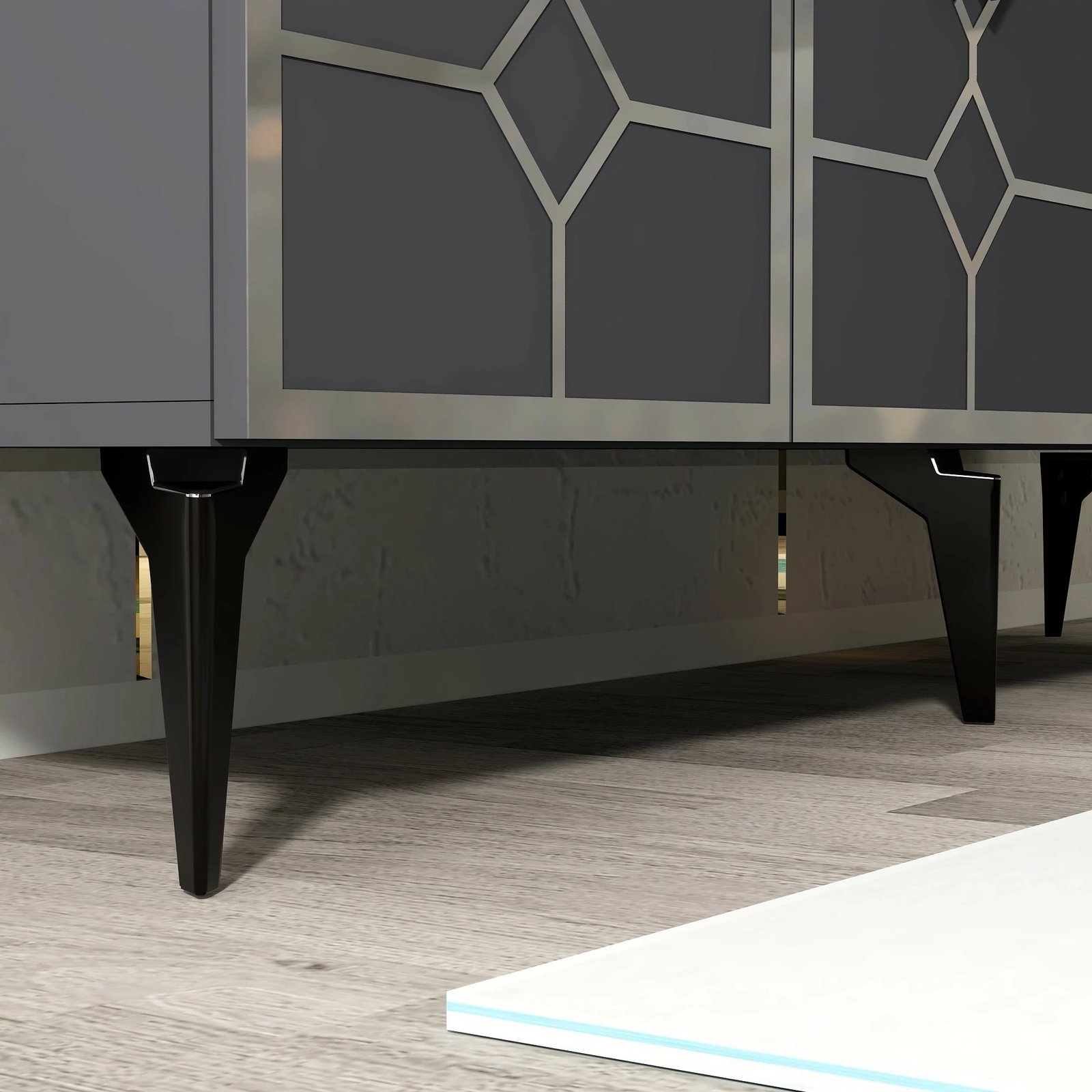 Konsol Hanah Home, ngjyrë antracit-silver