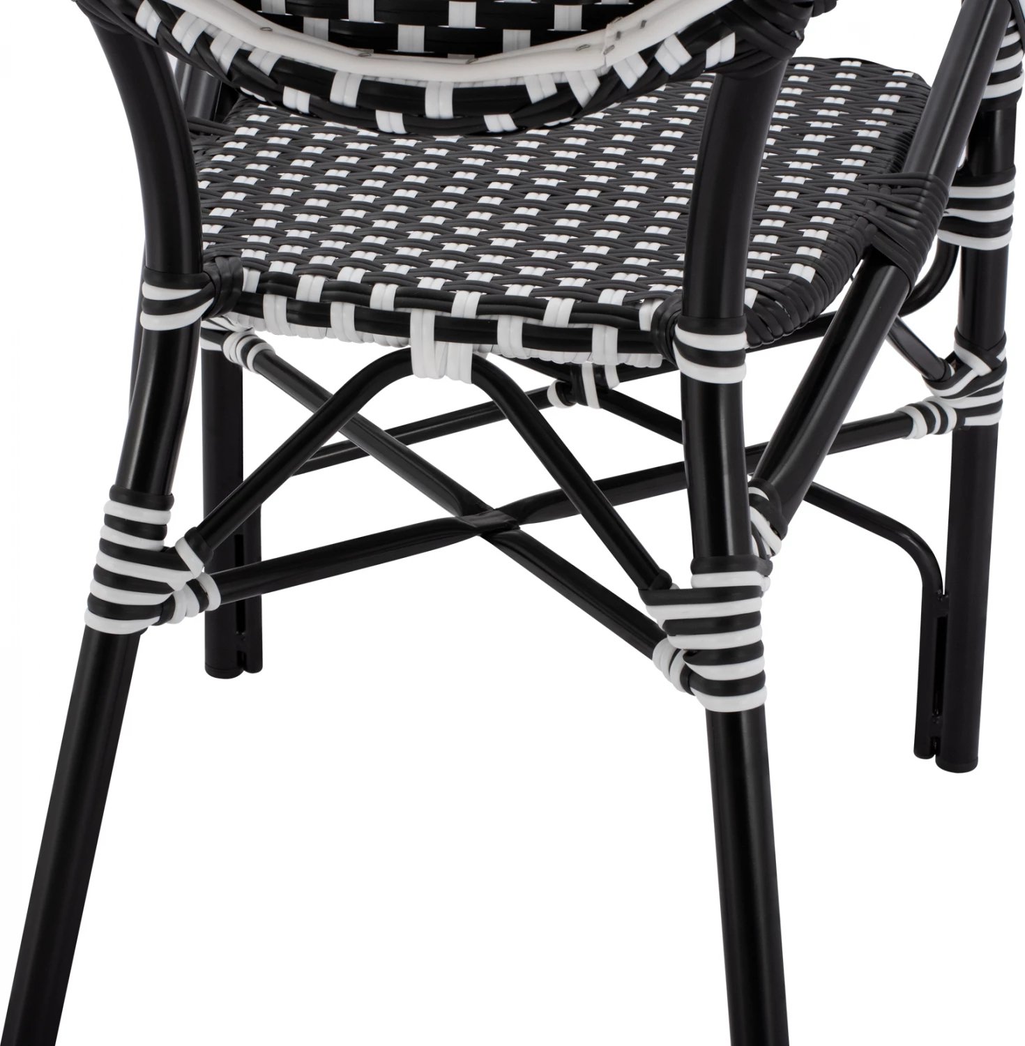 Karrige alumini me pamje bambuje, me thurje të zezë dhe të bardhë, FH5793.02, 56x63x96 cm