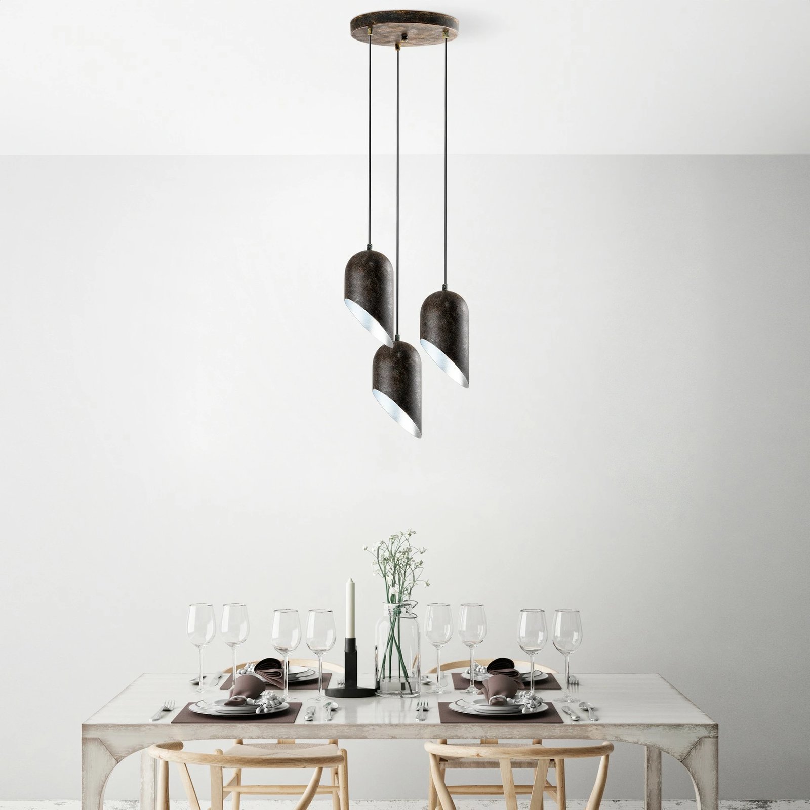 Llambë tavani Opviq, KESIK-6176-3-RETRO, metal, ngjyrë antike