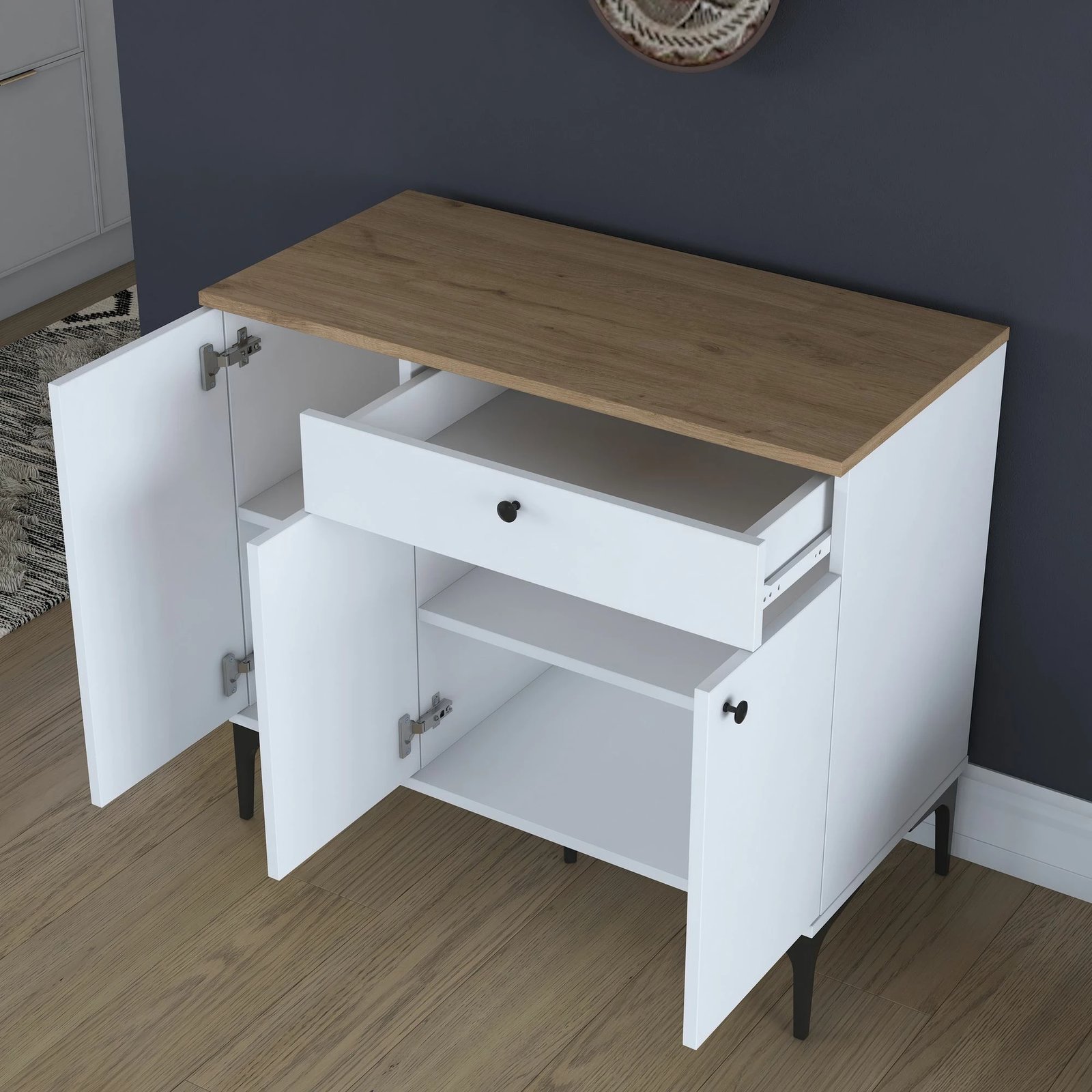 Stendë për kafe Skye Decor, JE194 - 3803, ngjyrë arrë dhe e bardhë