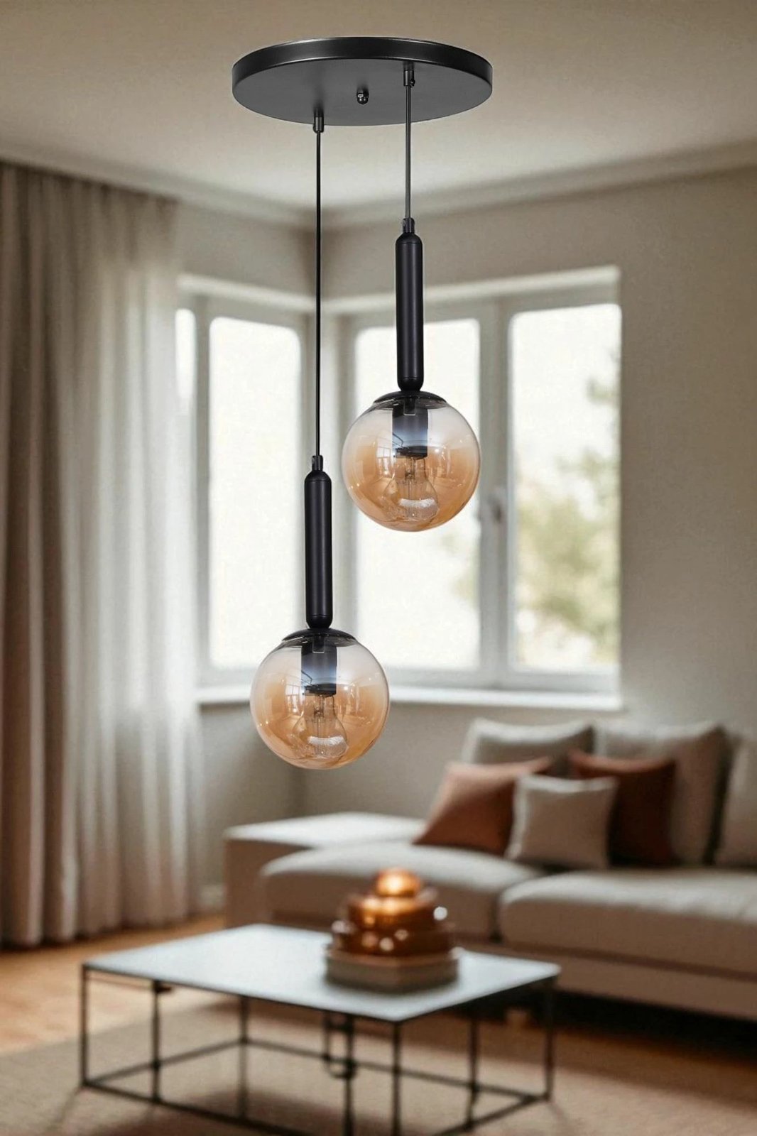 Llambë tavani Opviq, 9058-2, ngjyrë mjaltë dhe e zezë