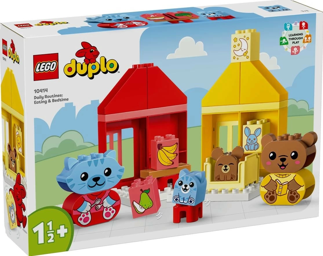 Set lodrash LEGO DUPLO 10414 Daily Activities: Eating and Sleeping, 28 pjesë, plastikë, për fëmijë të vegjël