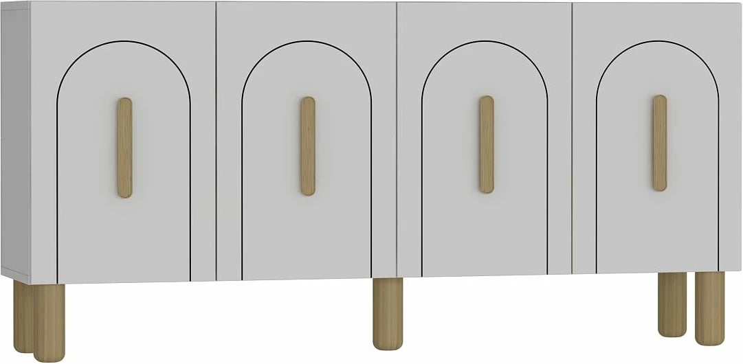 Konsol Skye Decor, e bardhë, lisi safir