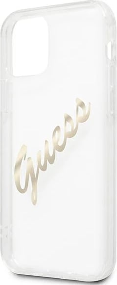 Mbështjellës Guess GUHCP12LKTRSVGO për iPhone 12 Pro Max 6.7", Transparent, Gold