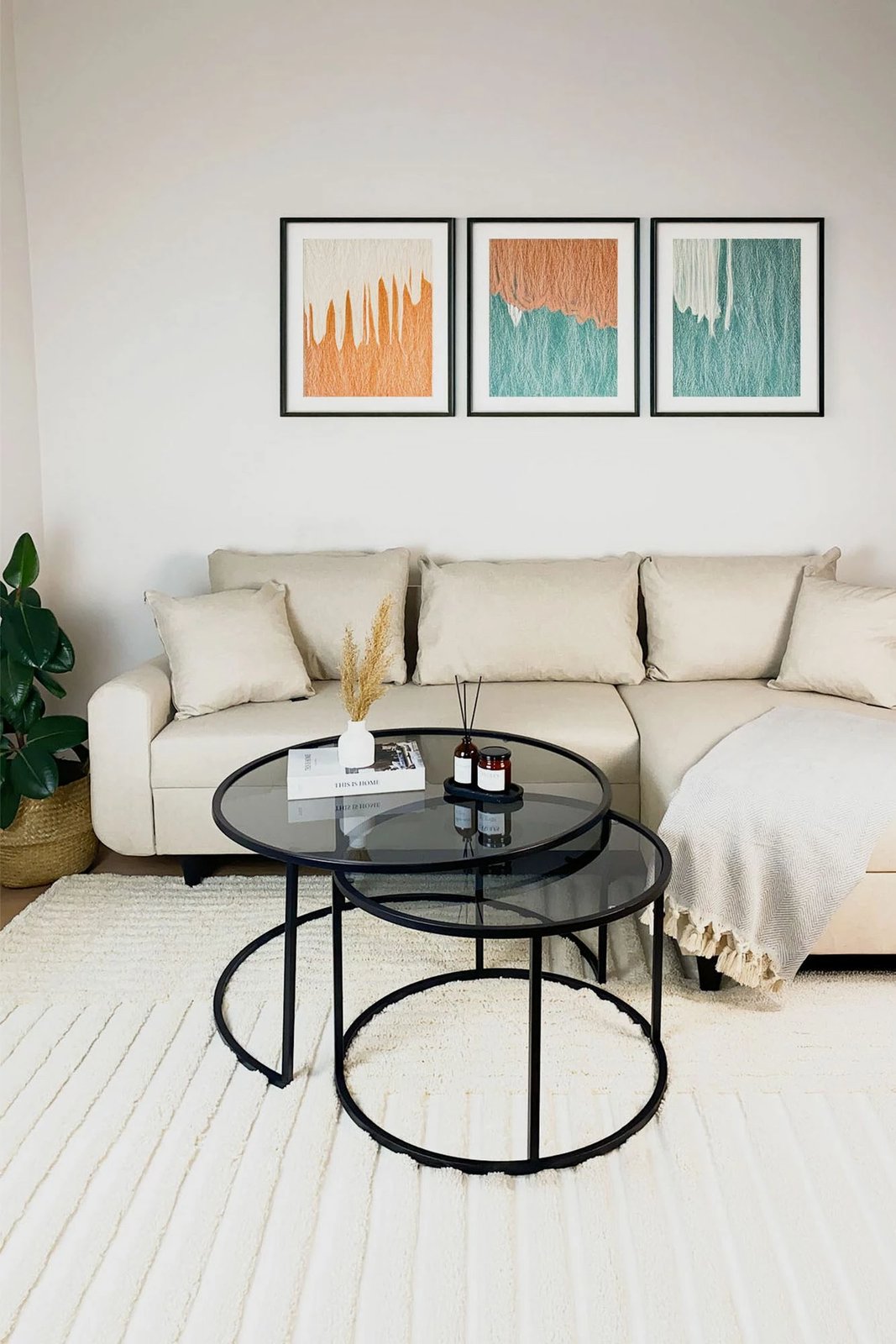 Set tavolinash kafeje Hanah Home, Tokyo 80, e zezë dhe fume