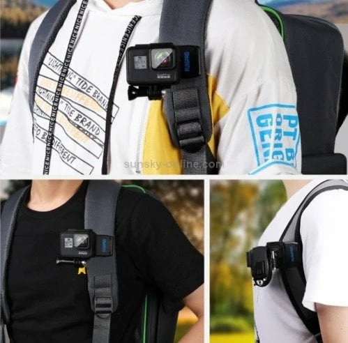 Mbajtës 360° për kamera sportive Puluz DCA6908, i zi