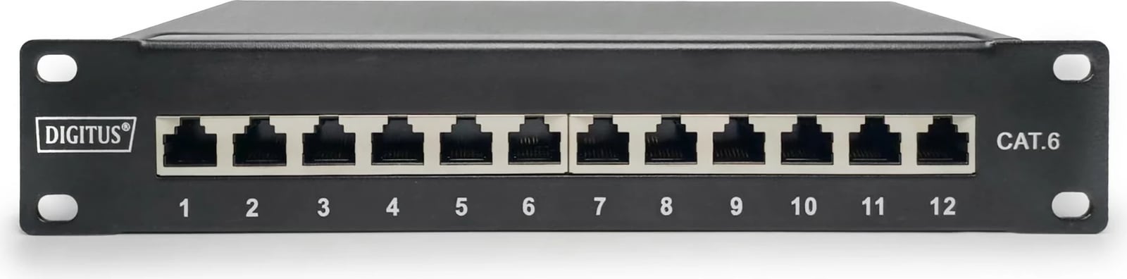 Patchpanel Digitus 12-portë Cat6, 1U, i zi