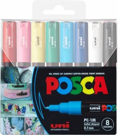Set markera Uni Posca pc-1m Basic Colors 8/1
