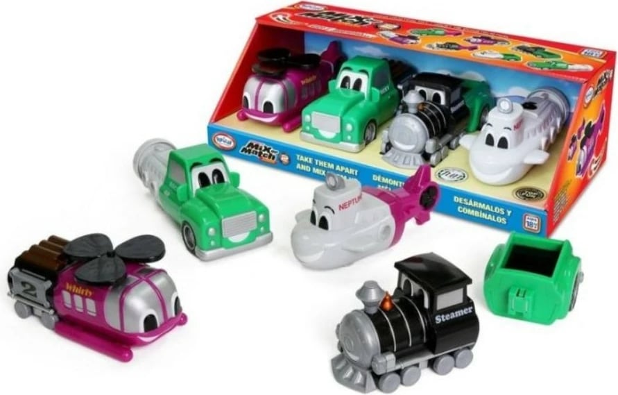 Set lodrash magnetike Malblo Junior 2, 4 automjete, shumëngjyrëshe