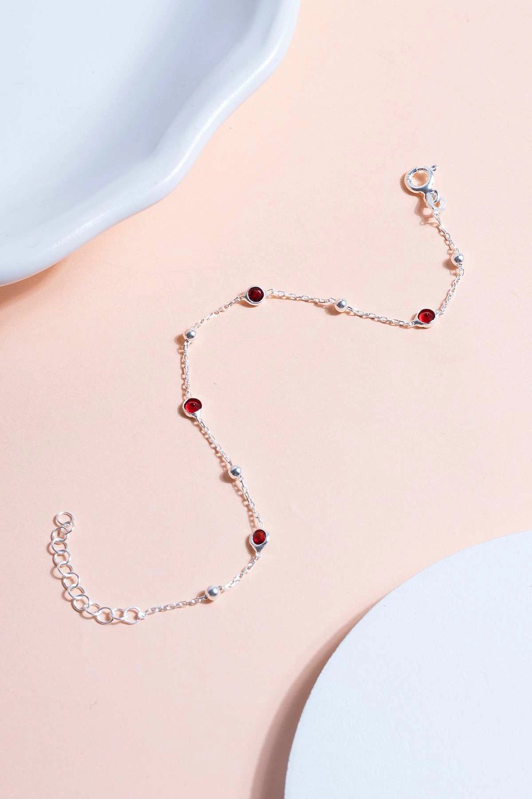 Byzylyk argjendi me gurë të kuq Jumeon, TFNY65232