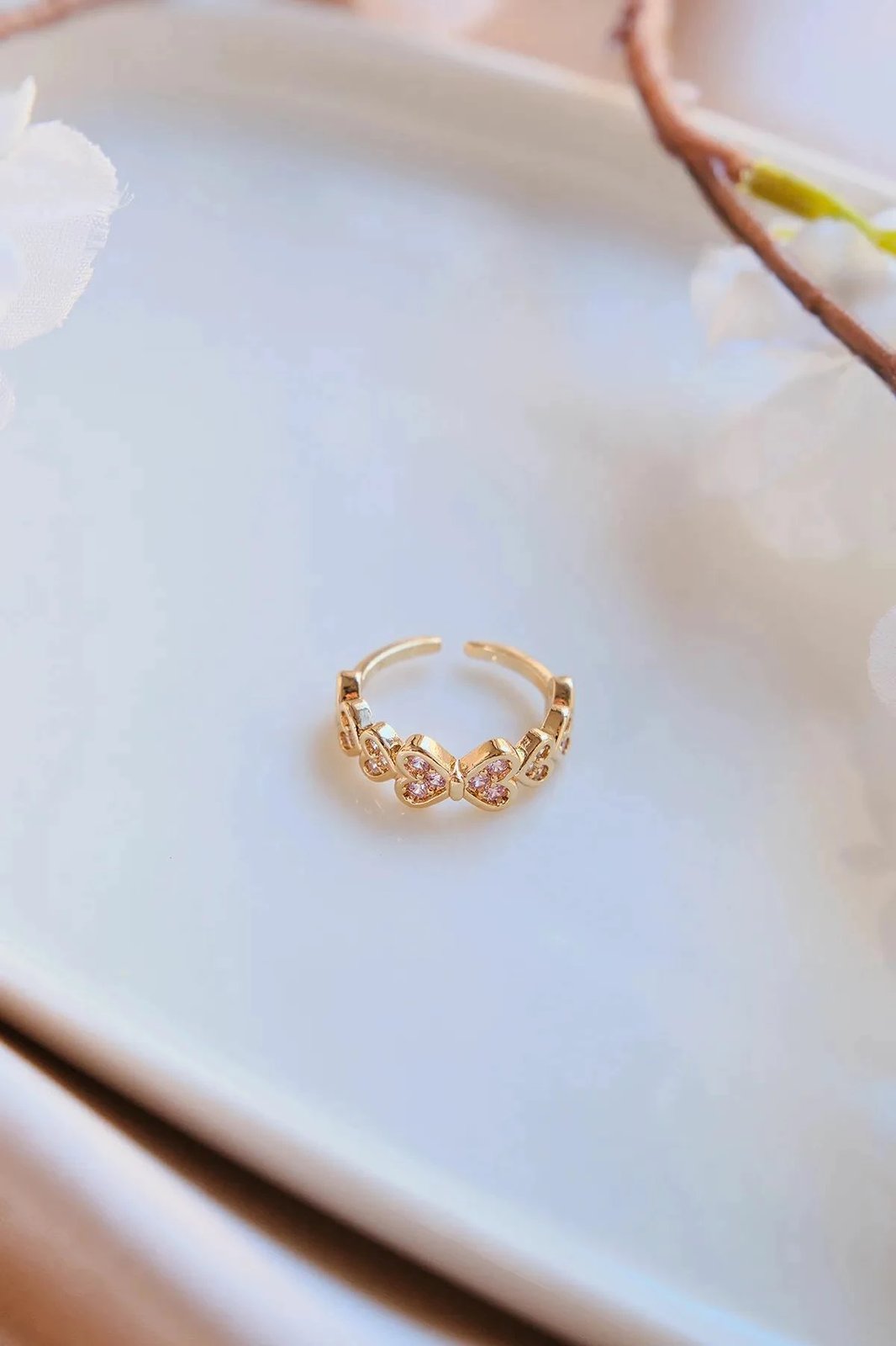 Unazë Jumeon, ngjyrë ari, me gurë zirkon, e rregullueshme