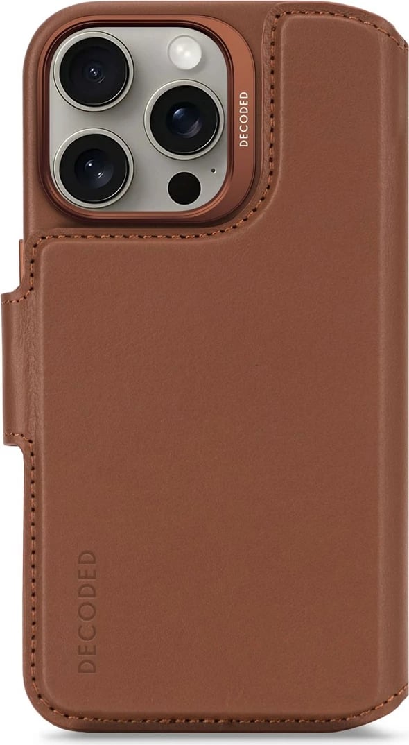 Mbështjellës lëkure Decoded Wallet për celular Apple, 16 cm (6.3 inç), bronzi