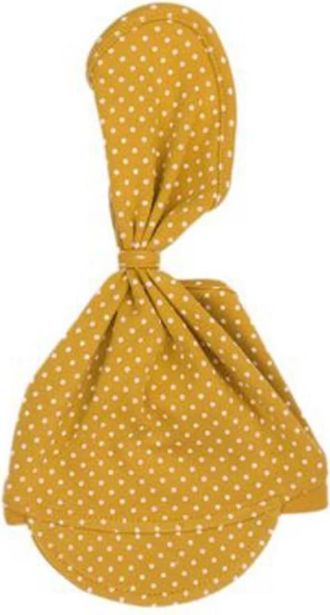 kapuç-shami bebe Nicol Michelle, 100% pambuk, madhësi 68/74, mustarde me pika të bardha, set