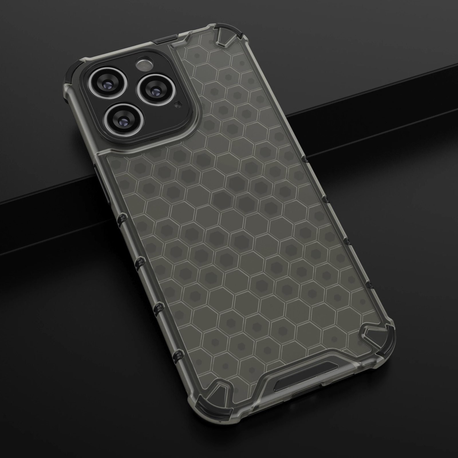 Mbështjellës Hurtel Honeycomb për iPhone 14 Pro Max, i zi