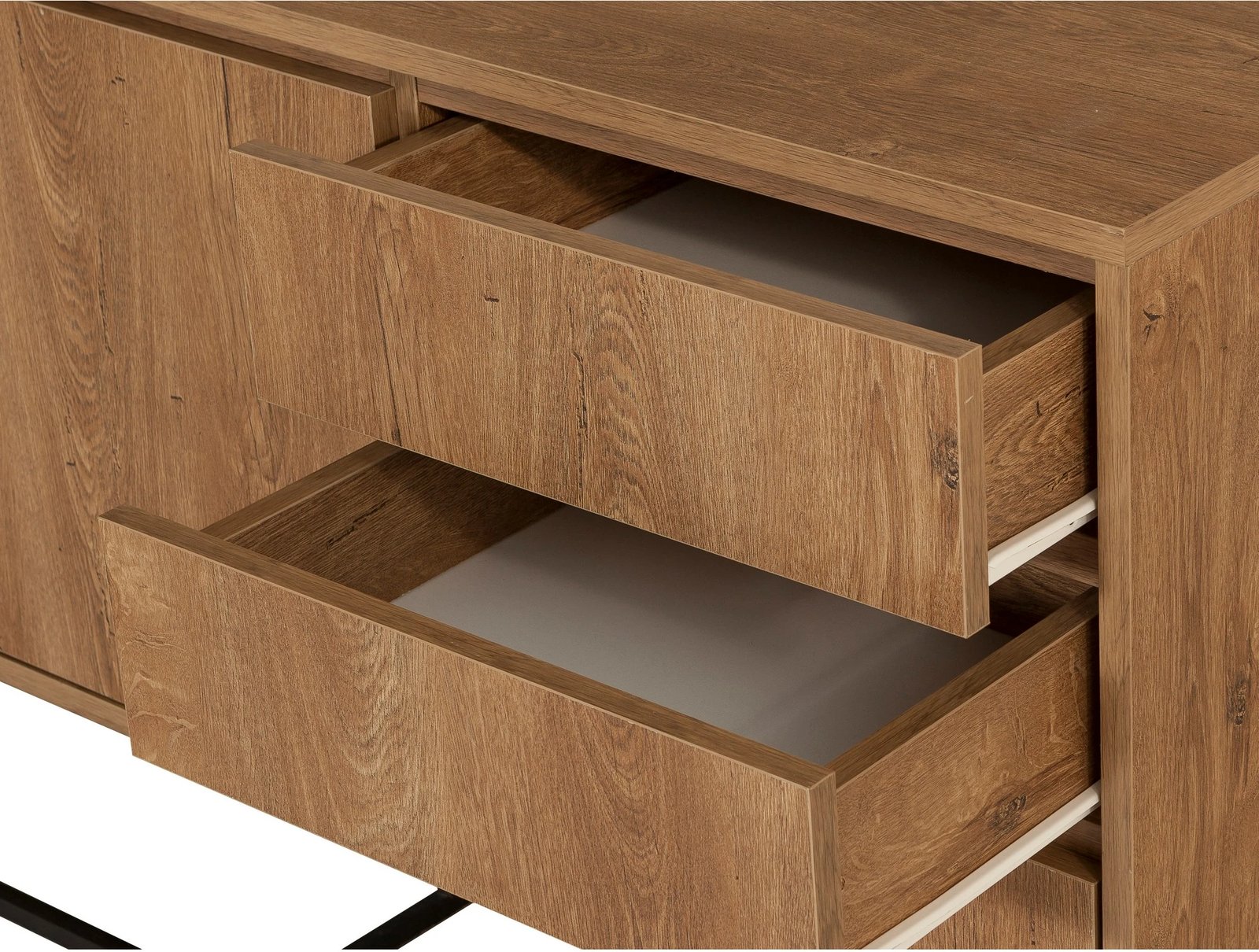 Set mobiljesh për dhomë dite, ngjyrë arre dhe e zezë, Skye Decor, Laxus Takım 1