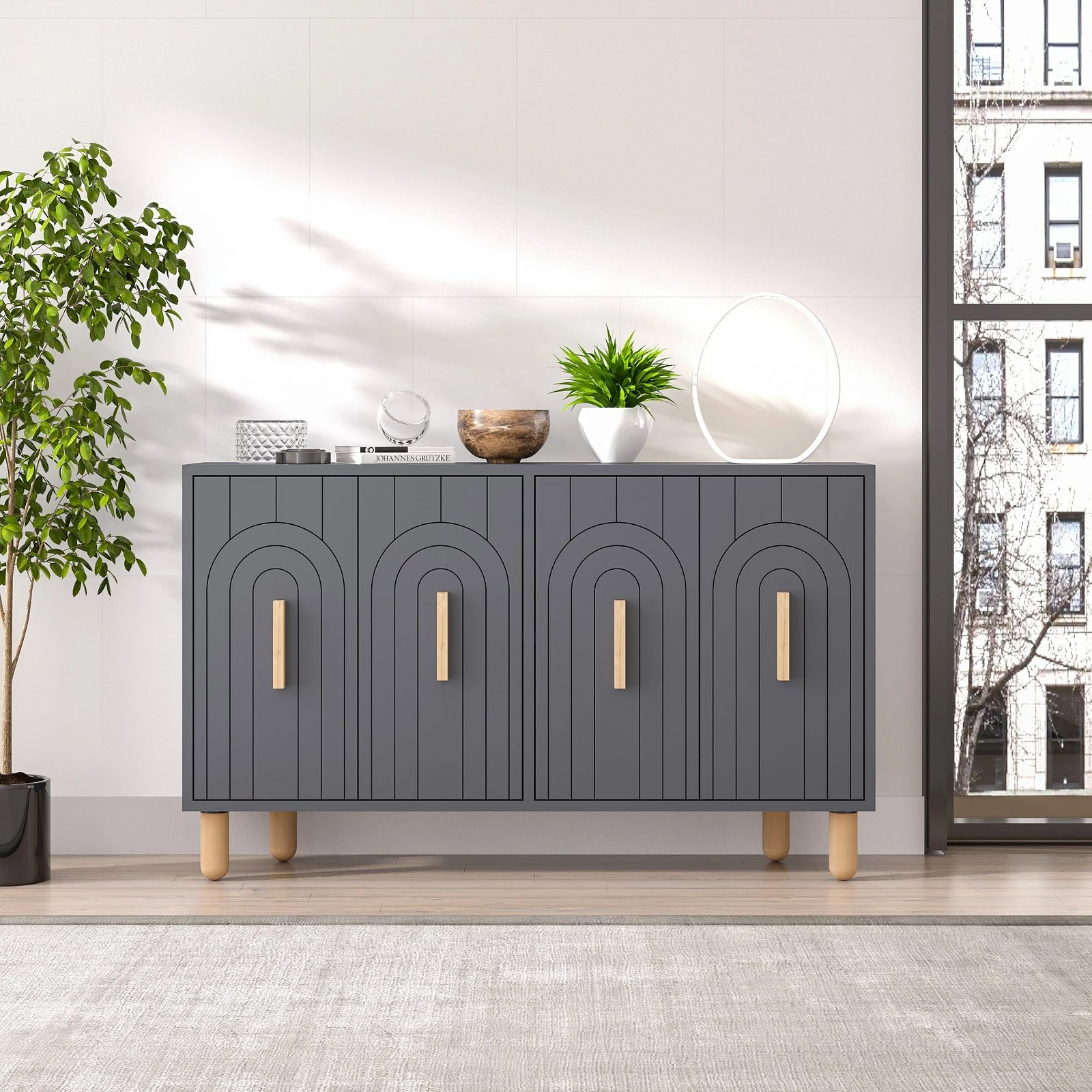 Konsol Skye Decor, ngjyrë antracit, Tiger Konsol Skye Decor, ngjyrë antracit, Tiger