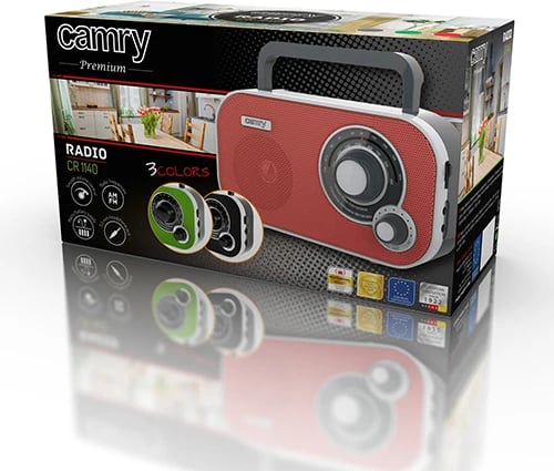 Radio Adler CR 1140 FM/AM 2W portative me antenë teleskopike, dalje kufje 3.5 mm, 230V/4xAA e kuqe