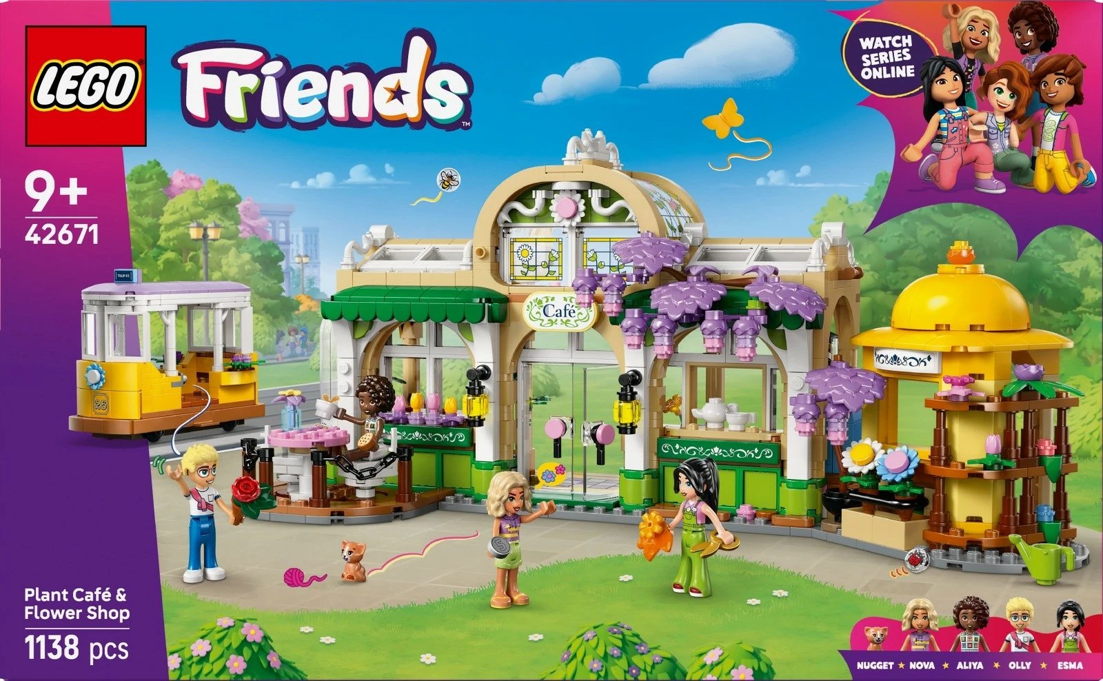 Set ndërtimi LEGO Friends 42671 Green Café and Flower Shop, 1138 pjesë
