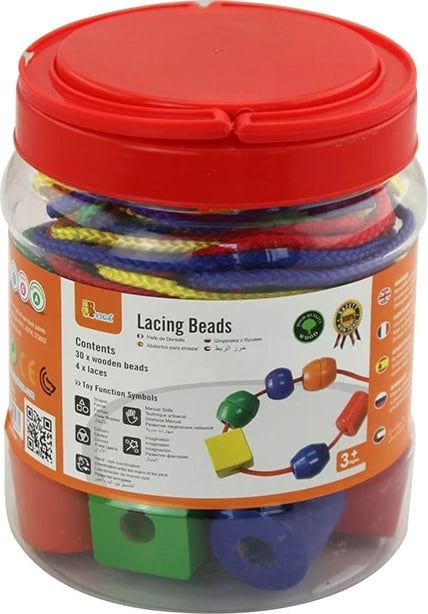 Set rruzash druri, Viga, 30 copë me 4 litarë, multicolor