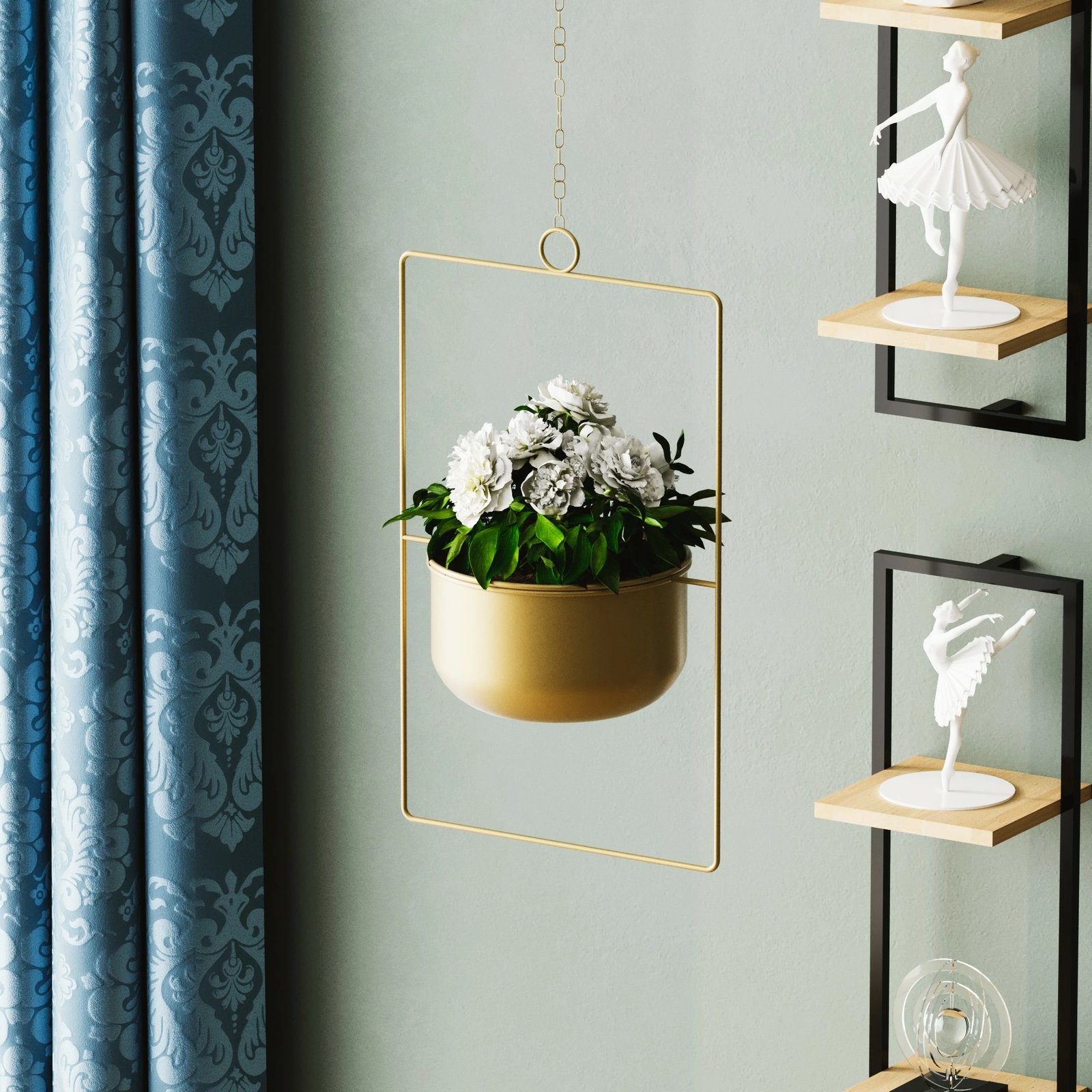 Vazo dekorative e varur, ngjyrë ari, Aberto Design, 25x40x17cm