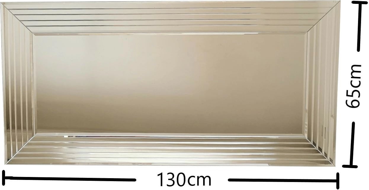 Pasqyrë moderne Hanah Home, A305Y, ngjyrë argjendi, 130x65cm