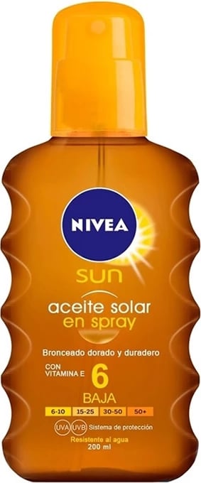 Vaj mbrojtës nga dielli NIVEA Sun Oil Spray Spf 6, 200ml