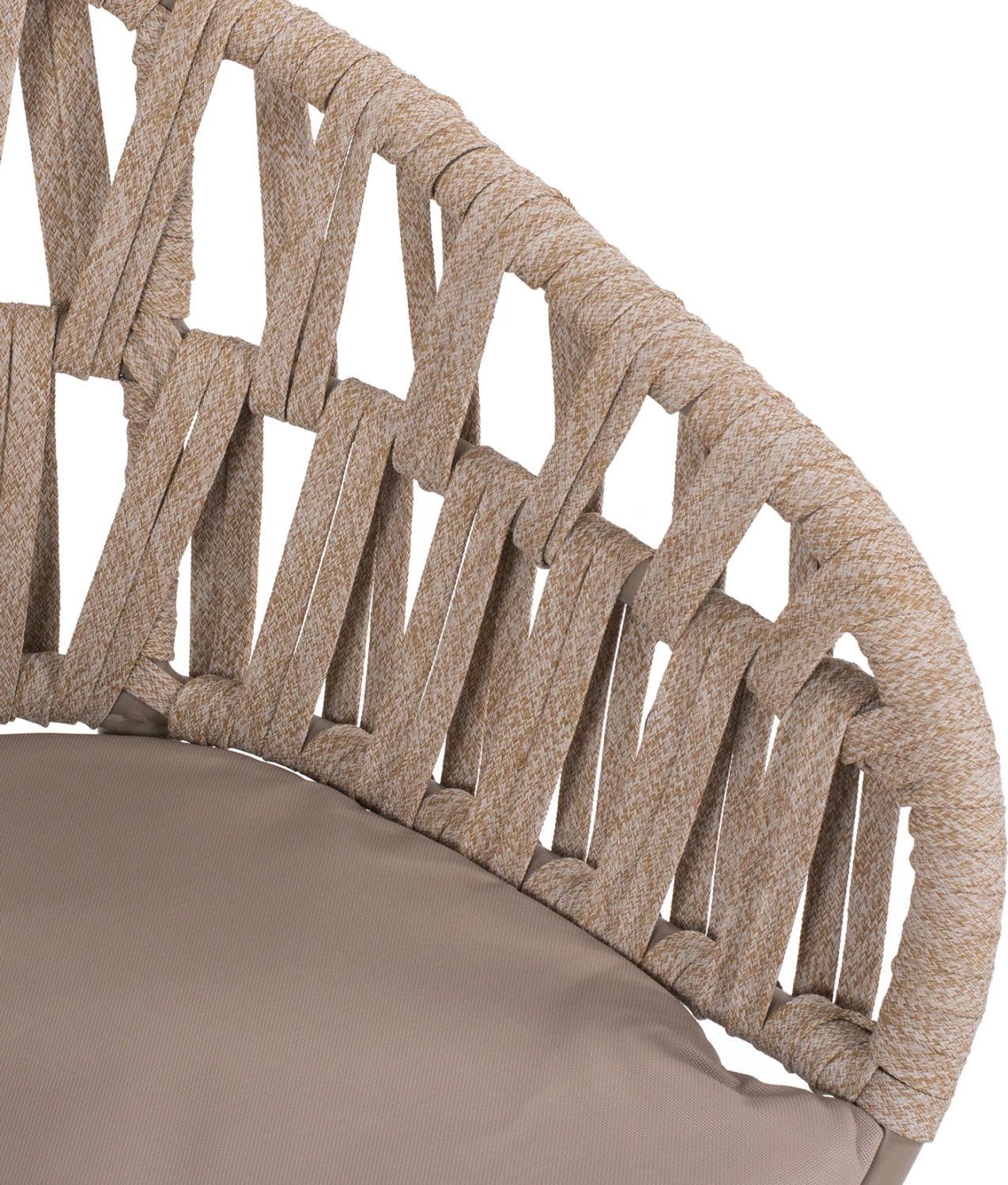 Karrige alumini, ngjyrë mocha e lehtë dhe litar bezhë, 57x56x78 cm, FH5857.03