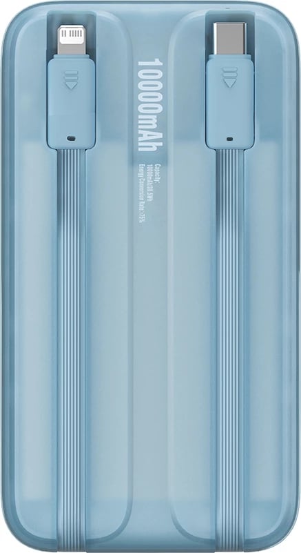 Powerbank Baseus Comet Series PPMD020003, 10000mAh, 22.5W, me ekran, USB-C/Lightning/USB-A, kaltër + kabllo USB-A në USB-C, 0.3m, bardhë Powerbank Baseus Comet Series PPMD020003, 10000mAh, 22.5W, me ekran, USB-C/Lightning/USB-A, kaltër + kabllo USB-A në USB-C, 0.3m, bardhë