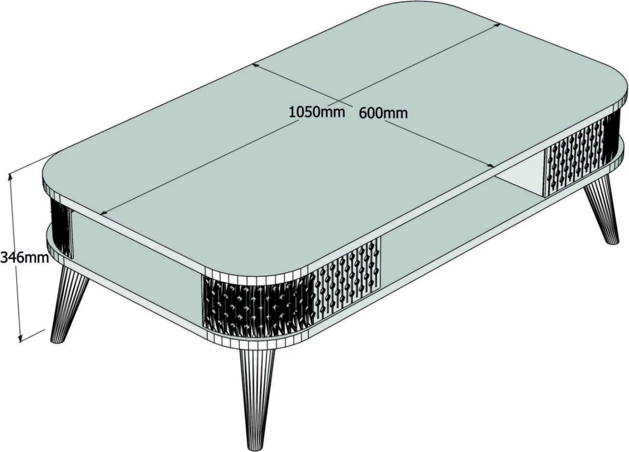 Tavolinë kafeje melamine, ngjyrë arre, FH9501.02, 105x60x34.6H cm