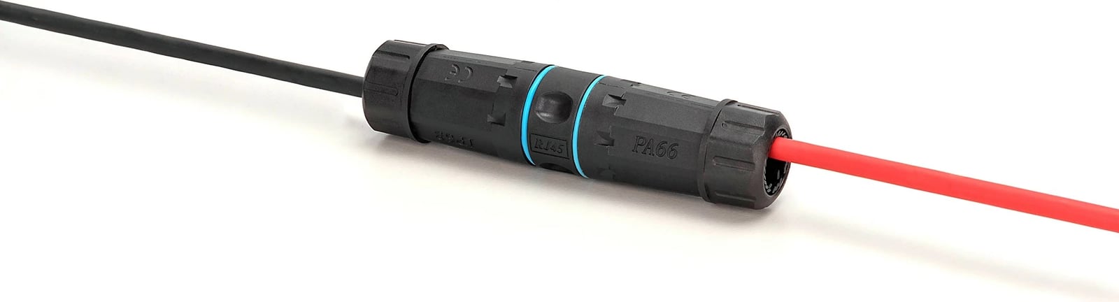 Adapter rrjeti Digitus CAT 6A, RJ45 në RJ45, IP68, e zezë