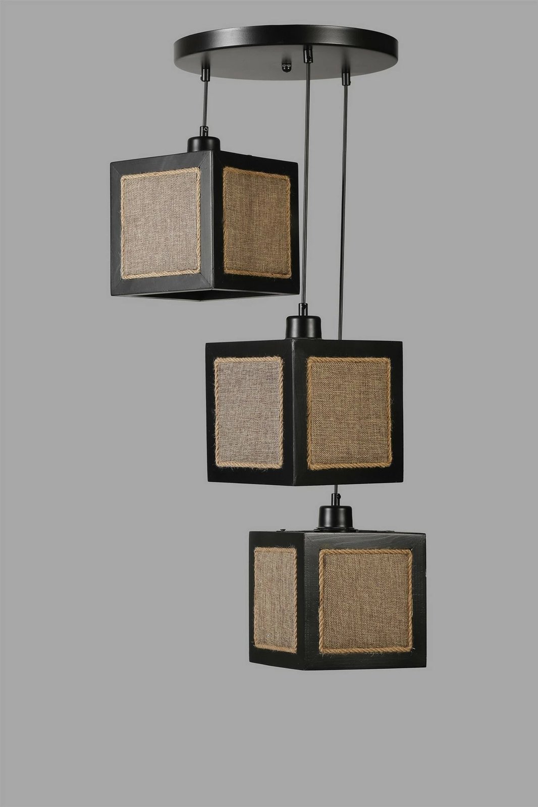 Llambë tavani Opviq, 8703-3, dru bredhi, e zezë dhe ratan