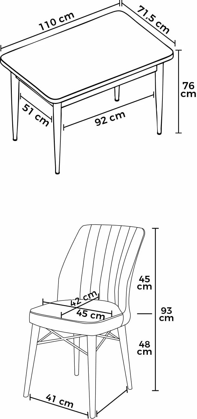 Tavolinë me karrige për ngrënie, 5 copë, Skye Decor, ngjyrë barok dhe krem