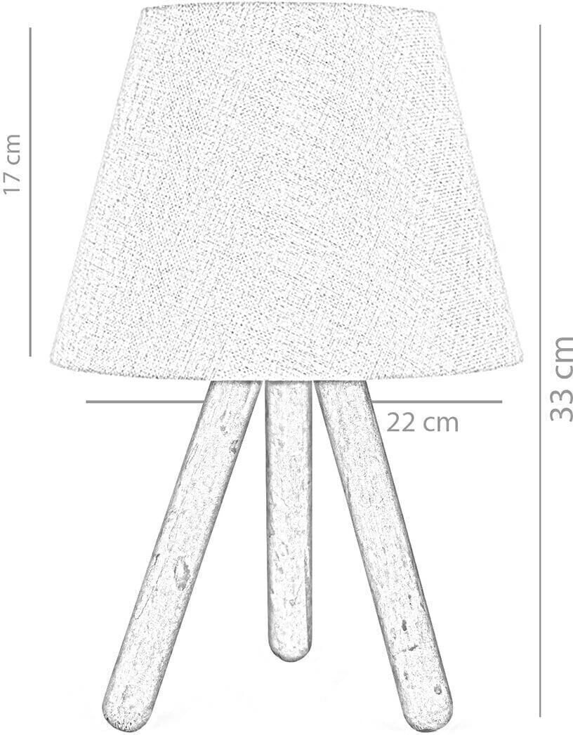 Llambë tavoline Opviq, këmbë druri, rozë-natyrale, 33cm