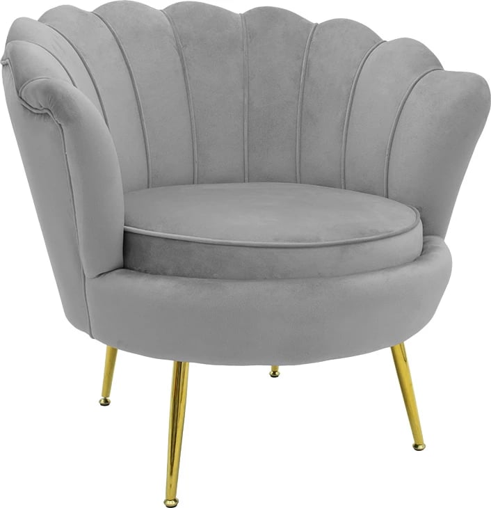 Fotel Daimon kadife gri-ari 79x74x78cm