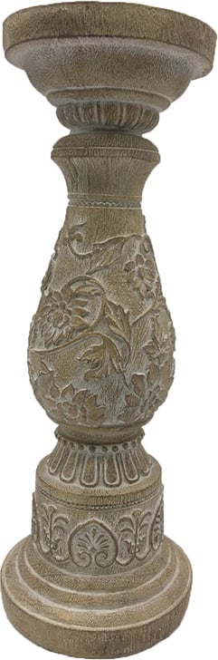 Mbajtës qiriri KAMAL, polirezine, natyral, 11x11x32cm