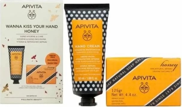 Set krem dore dhe sapun natyral Apivita Honey unisex