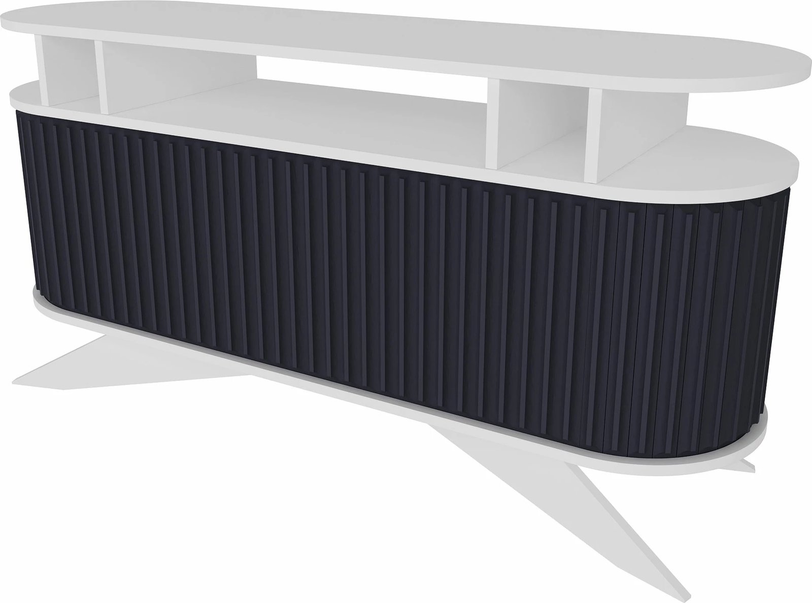 Komodë Hanah Home, e madhe, e bardhë dhe antracit