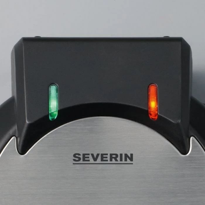 Aparat për vafla Severin WA 2103, 4 vafla, 1200 W, Inoks, Zi/Argjendtë