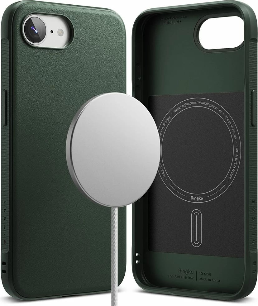 Mbështjellës Ringke Onyx Magnetic MagSafe për iPhone 16e, i gjelbër
