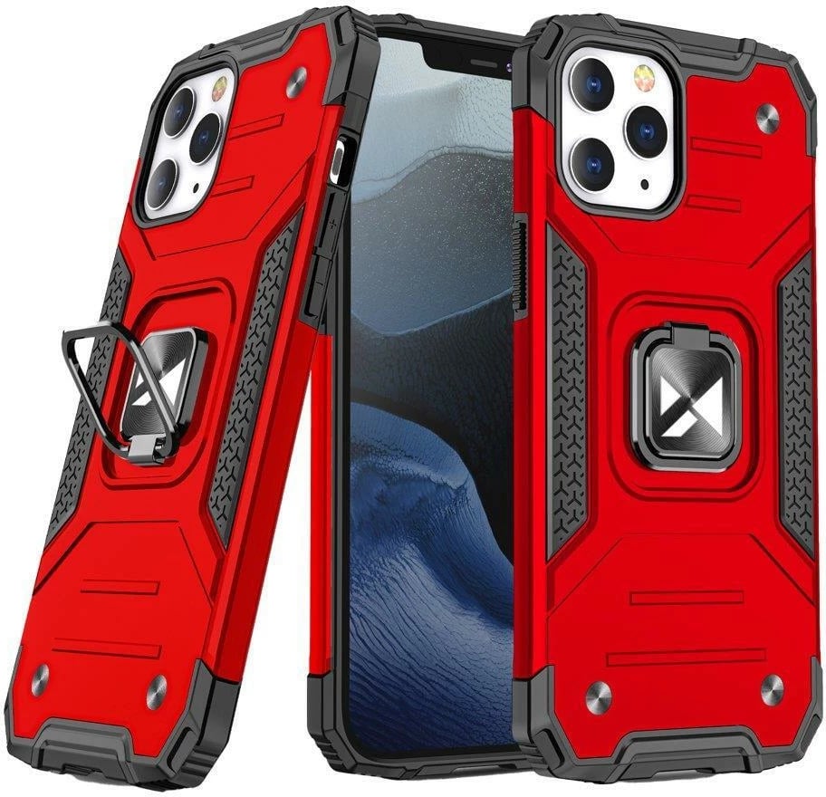 Mbështjellës Wozinsky Ring Armor për iPhone 14 Pro Max, me mbajtëse magnetike, i kuq
