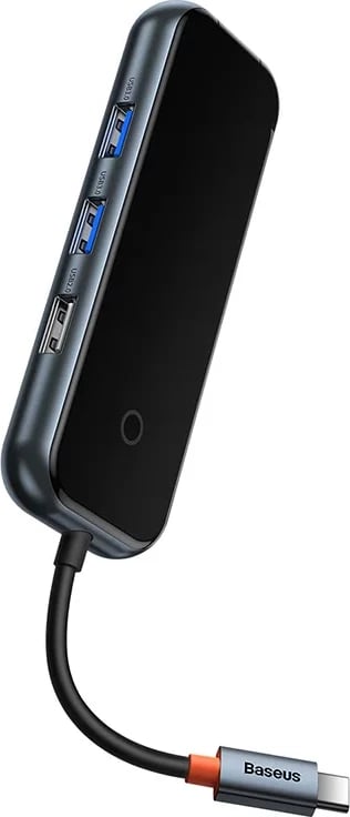 Kasë Baseus AcmeJoy 5-Port HUB Adapter USB-C, 2x USB 3.0, USB 2.0, USB-C PD, RJ45, Gri