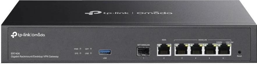 Router TP-Link ER7406, 4 porta LAN, 6 porta WAN, menaxhim me aplikacion, ngjyrë e zezë