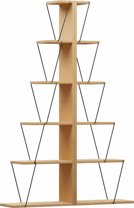 Raft librash mini Tars, sonoma-e zezë, set prej 2 copash, 130x22x146cm