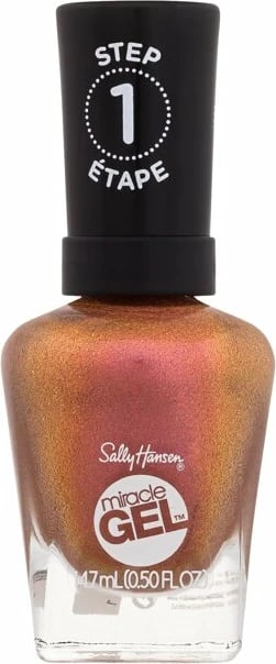 Llak për thonj për femra Sally Hansen Miracle Gel 382 Sundown Socialite portokalli e verdhë 14,7ml