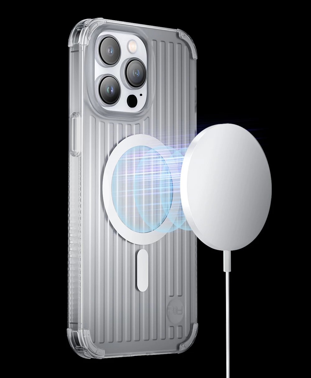 Mbështjellës Kingxbar PQY Go Out Series për iPhone 14, MagSafe, i zi, transparent