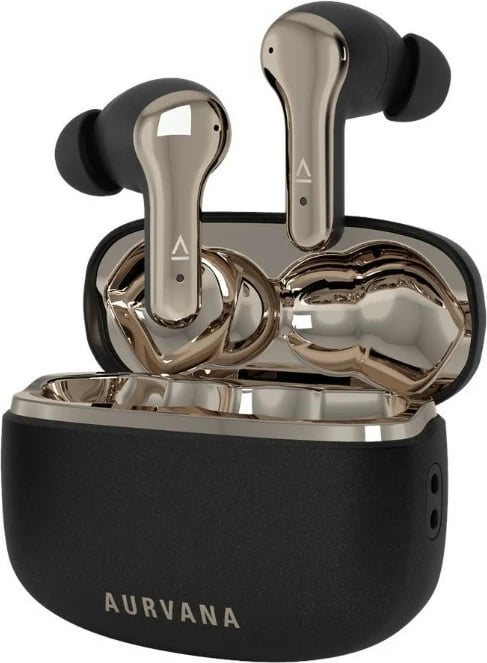 Kufje in-ear pa tela, Creative Labs Aurvana Ace SXFI 51EF1250AA000, Bluetooth 5.3, ANC hibride, 28 orë, me kasë karikimi, e zezë/ari